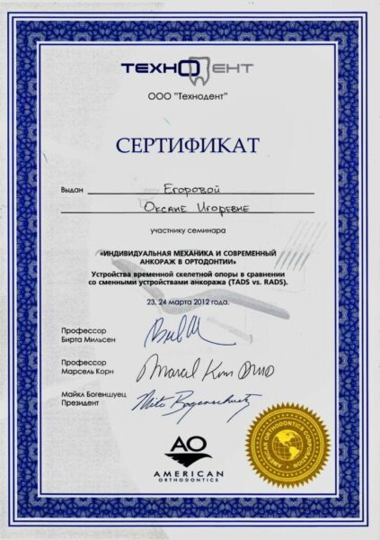 Сертификат Егоровой А.И.